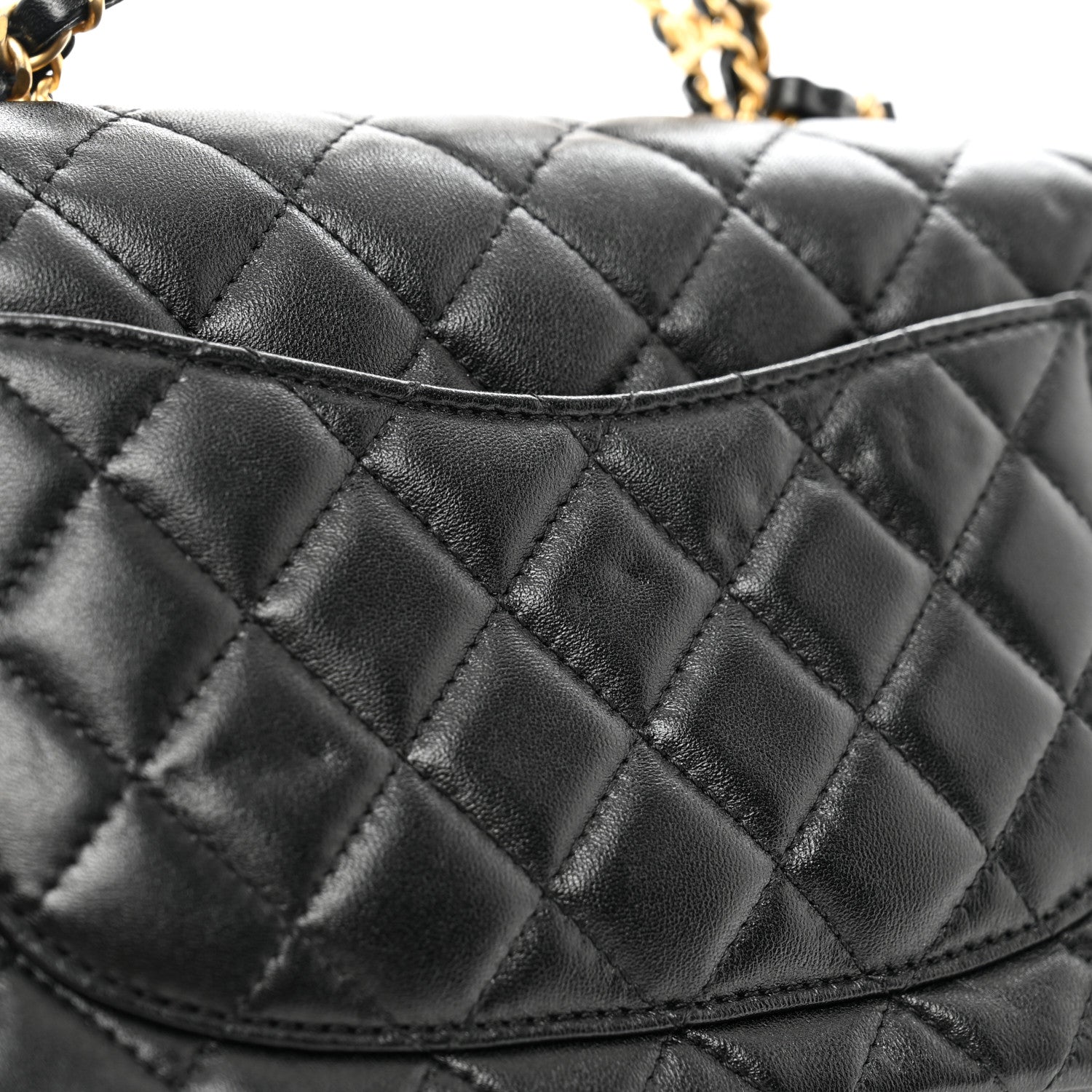 Chanel Lambskin Quilted Small Strass On Top Flap Bag Black 11 of 12
