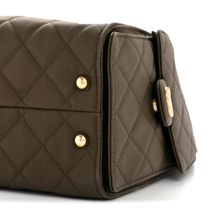 Chanel Canvas Quilted Small Chanel 25 Handbag Khaki 10 of 10