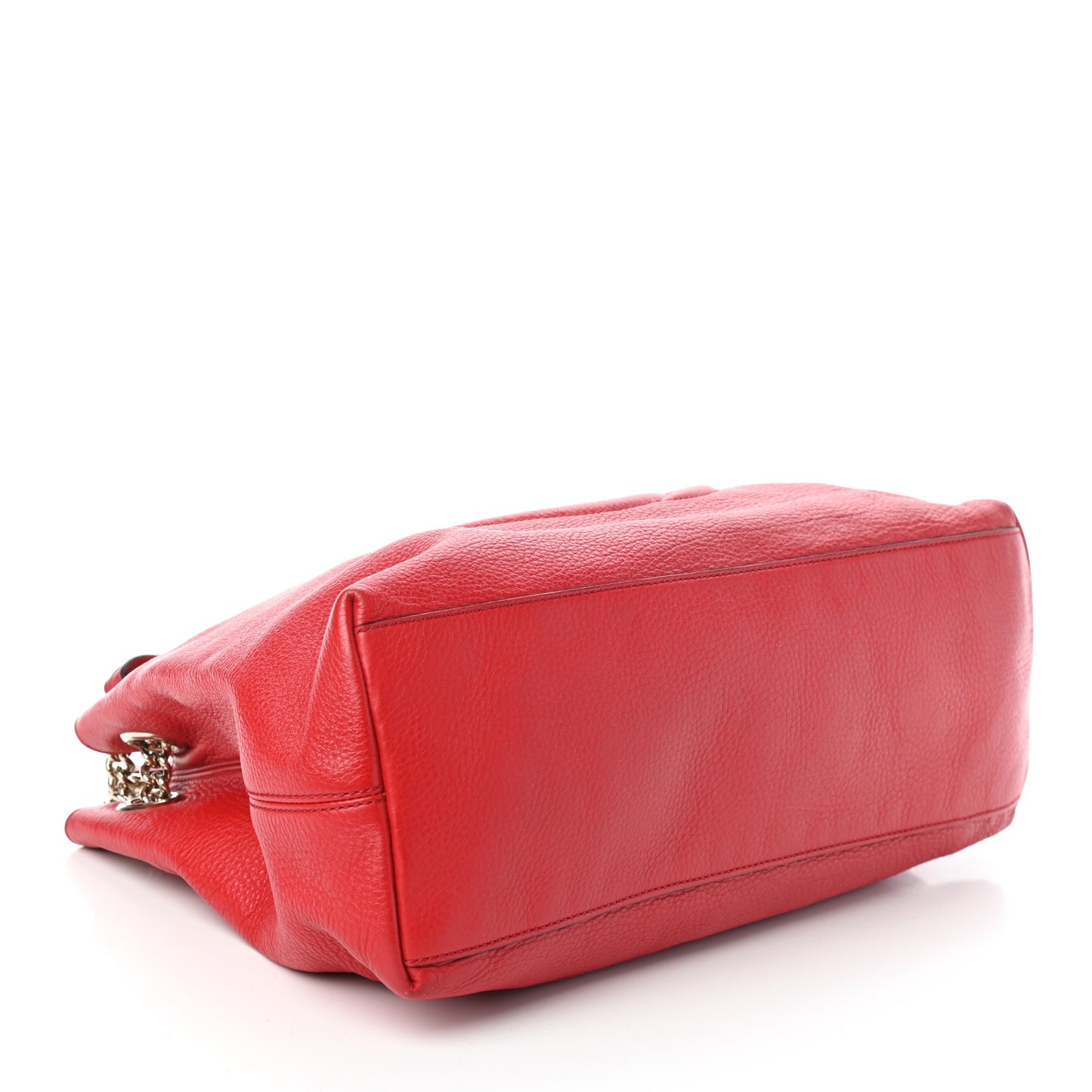Pebbled Calfskin Medium Soho Chain Shoulder Bag Tabasco Red