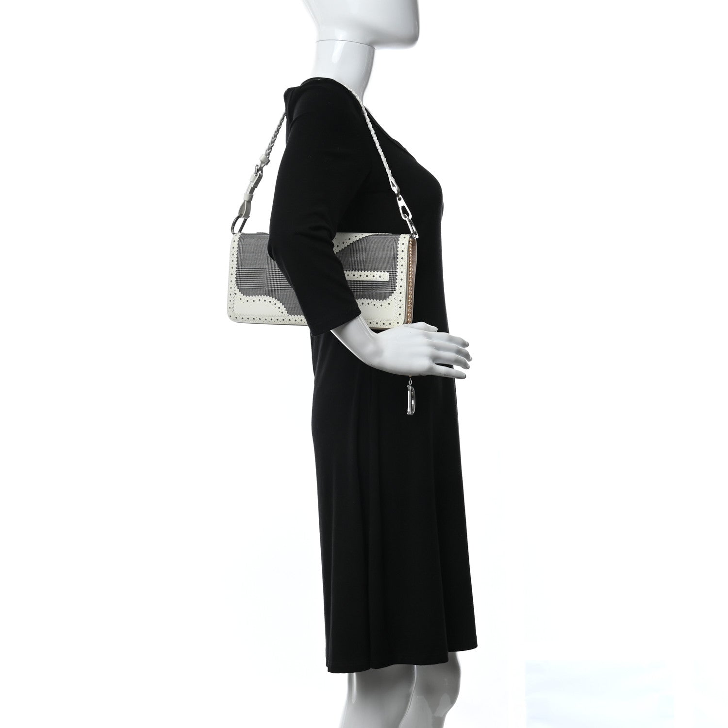 Christian Dior Fabric D Trick Shoulder Bag 3 of 12