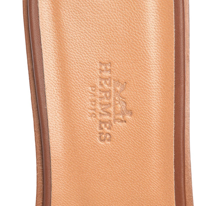 Hermes Box Calfskin Oran Sandals 39 Gold 7 of 7