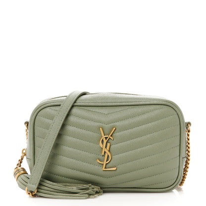 Saint Laurent Grain De Poudre Matelasse Monogram Mini Lou Camera Bag Light Sage 1 of 10