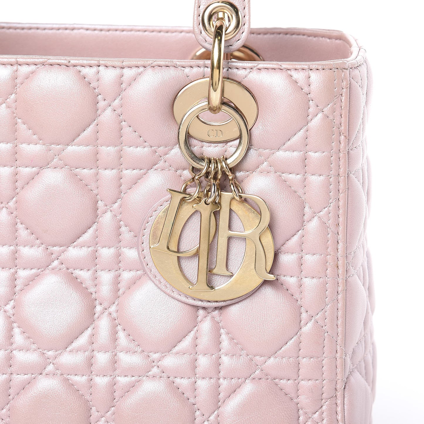 Pearly Lambskin Cannage Medium Lady Dior Lotus