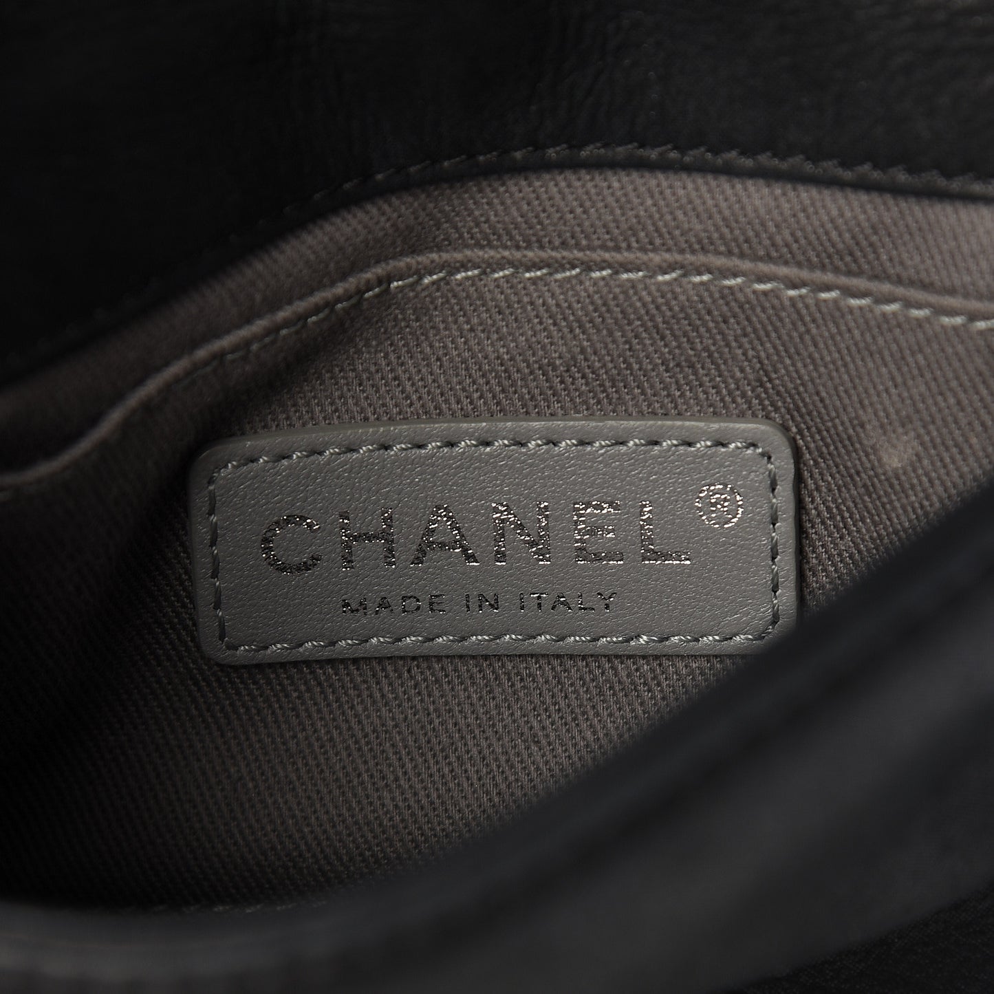 Iridescent Calfskin Diamond Embroidered Mini Flap Black