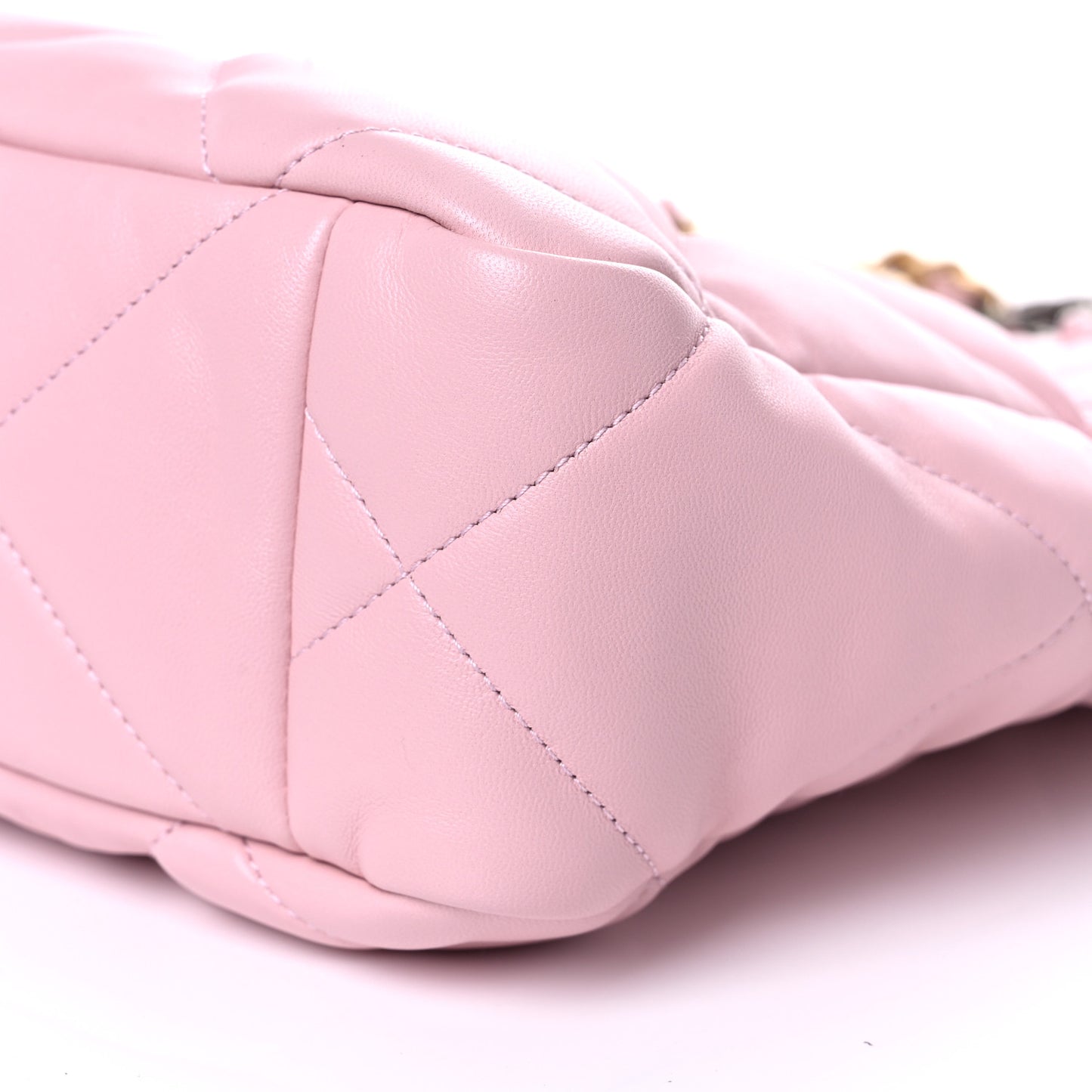 Lambskin Quilted Chanel 19 Shopping Bag Pink