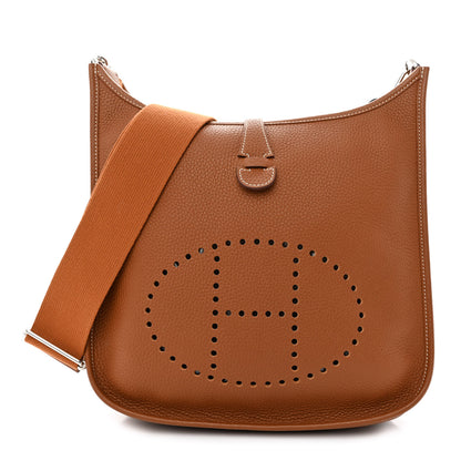 Hermes Taurillon Clemence Evelyne III PM Gold 1 of 11