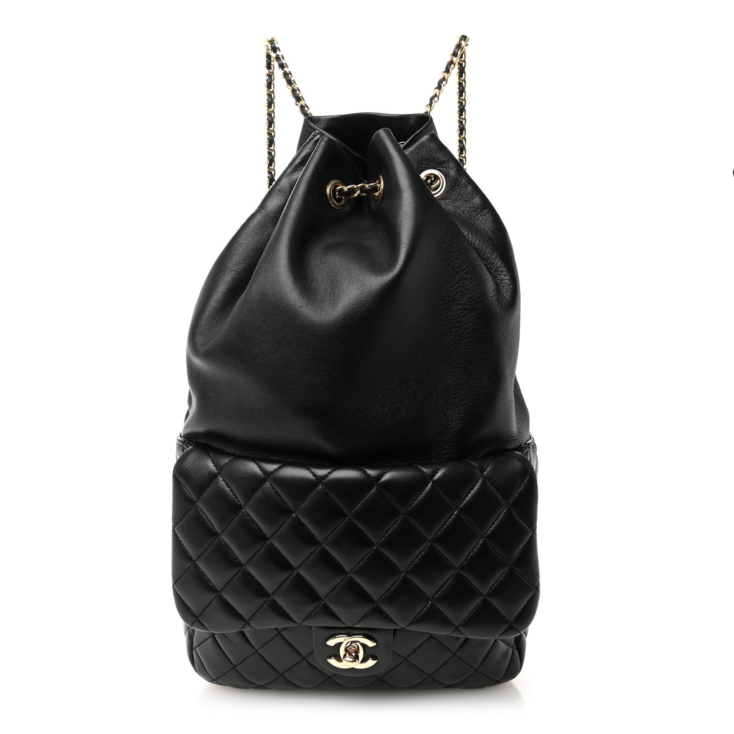 Lambskin Quilted Large in Seoul Backpack Black