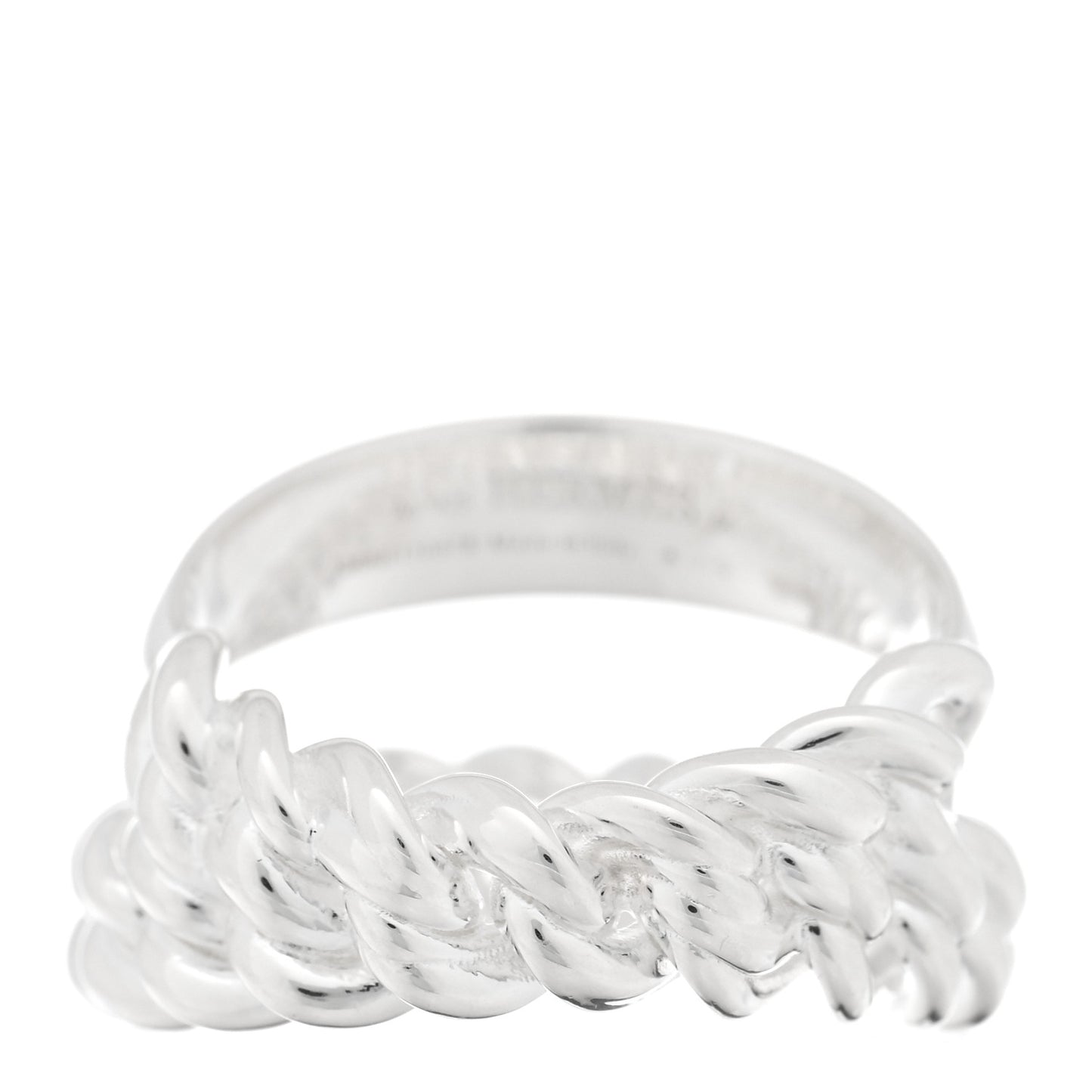 Sterling Silver MM Boucle Selier Inflexible Ring 56 7.5