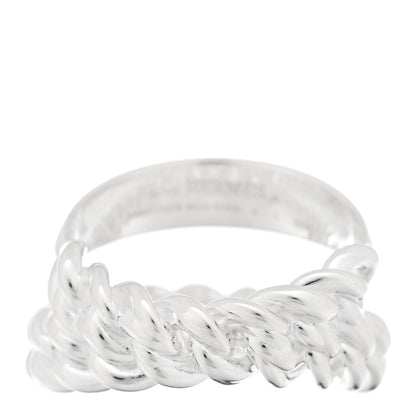 Hermes Sterling Silver MM Boucle Selier Inflexible Ring 56 7.5 3 of 5