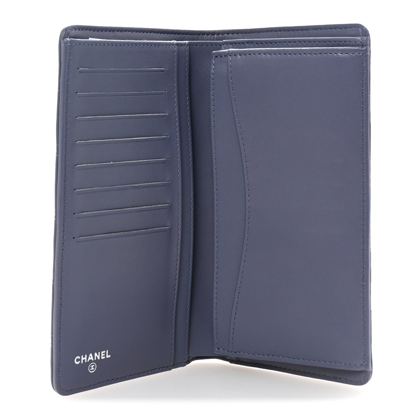 Lambskin Quilted Yen Wallet Purple