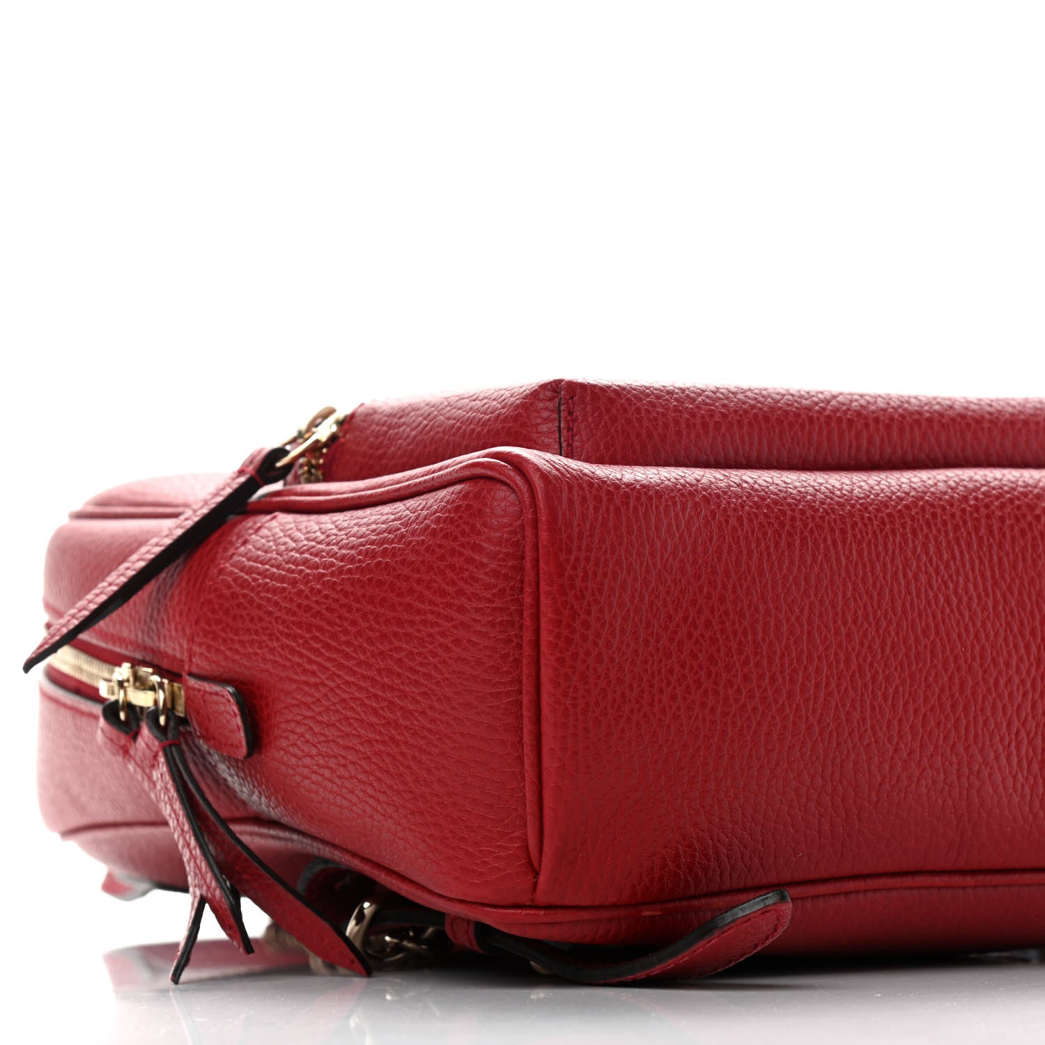 Gucci Pebbled Calfskin Soho Chain Backpack Hibiscus Red 8 of 9