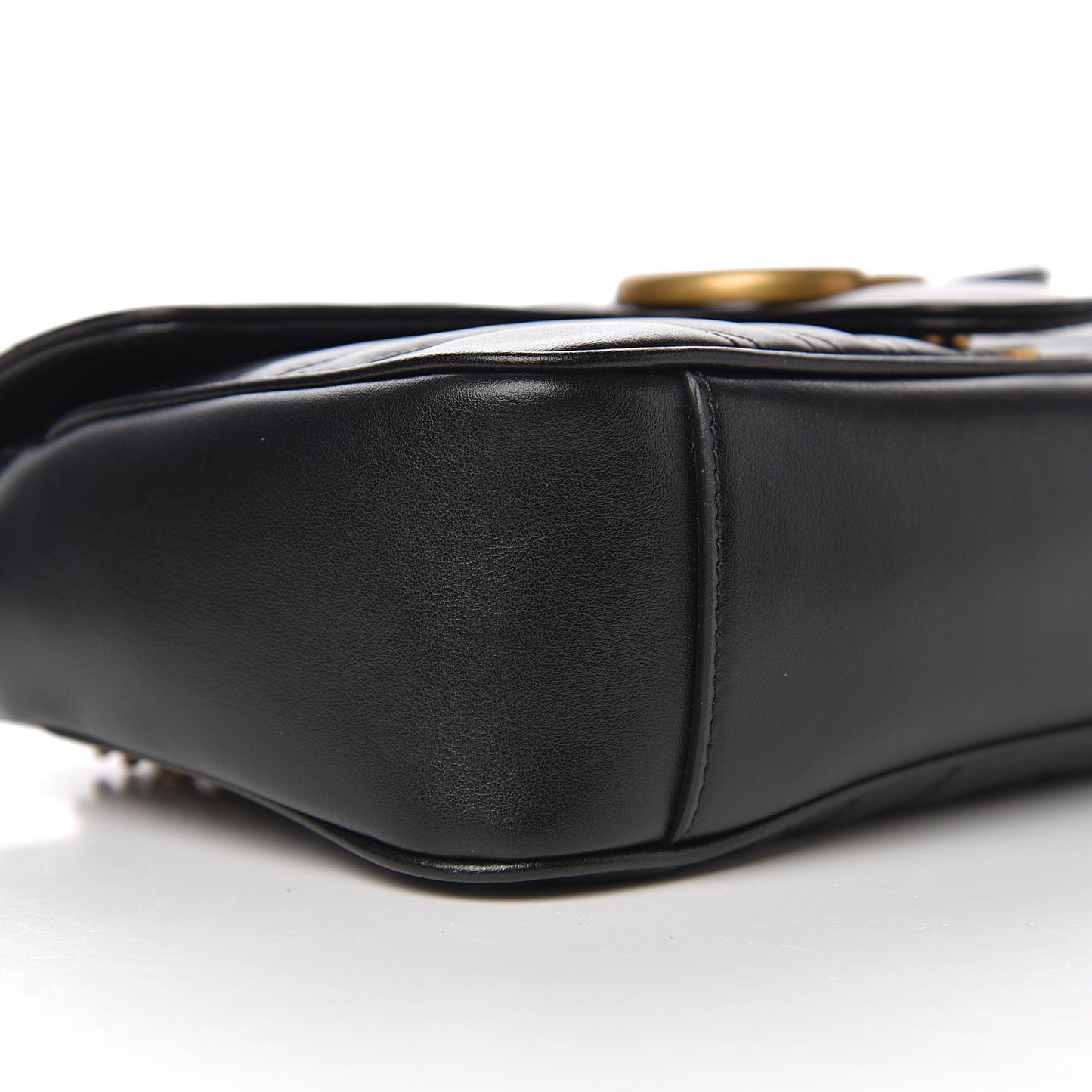 Calfskin Matelasse Small GG Marmont Shoulder Bag Black