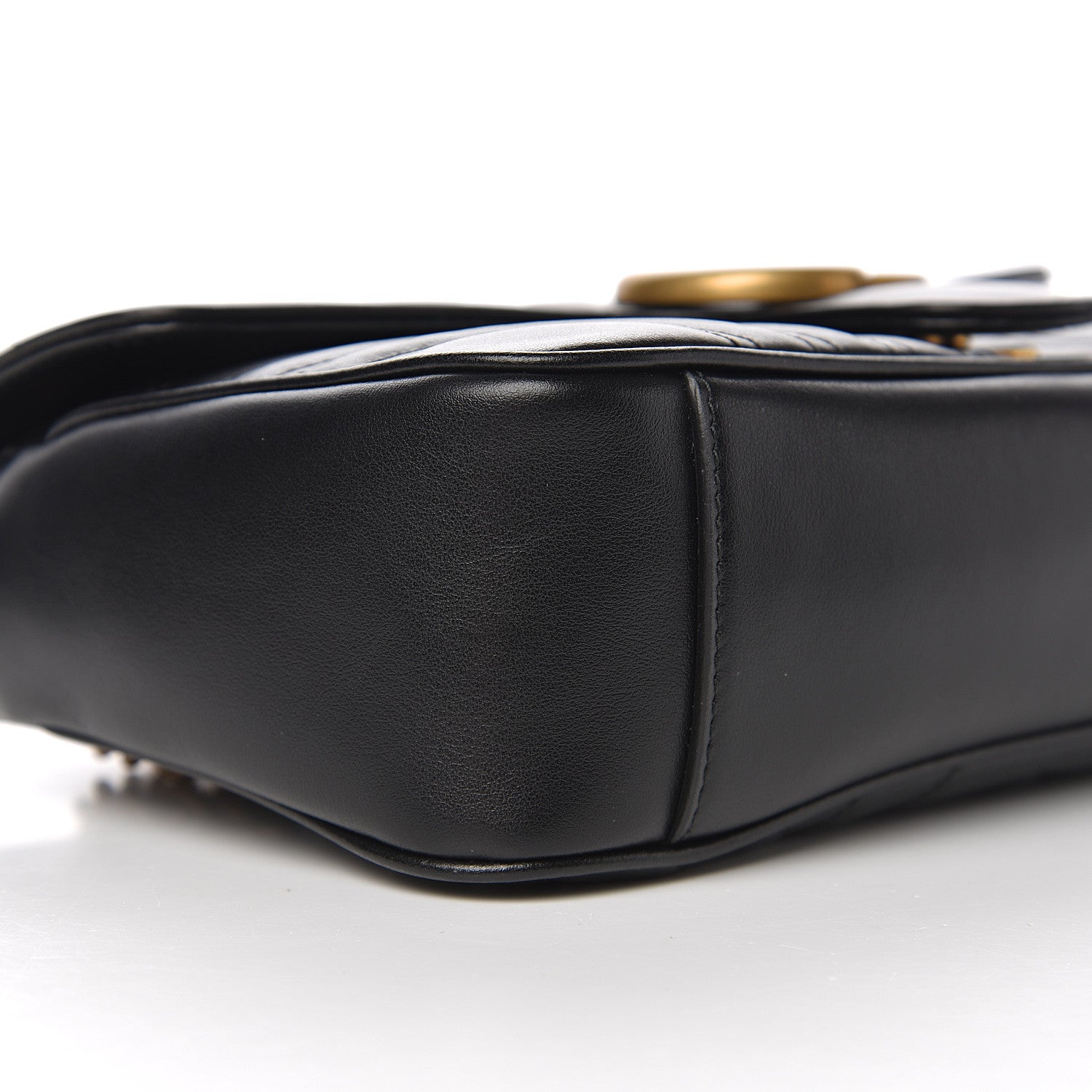 Gucci Calfskin Matelasse Small GG Marmont Shoulder Bag Black 7 of 10