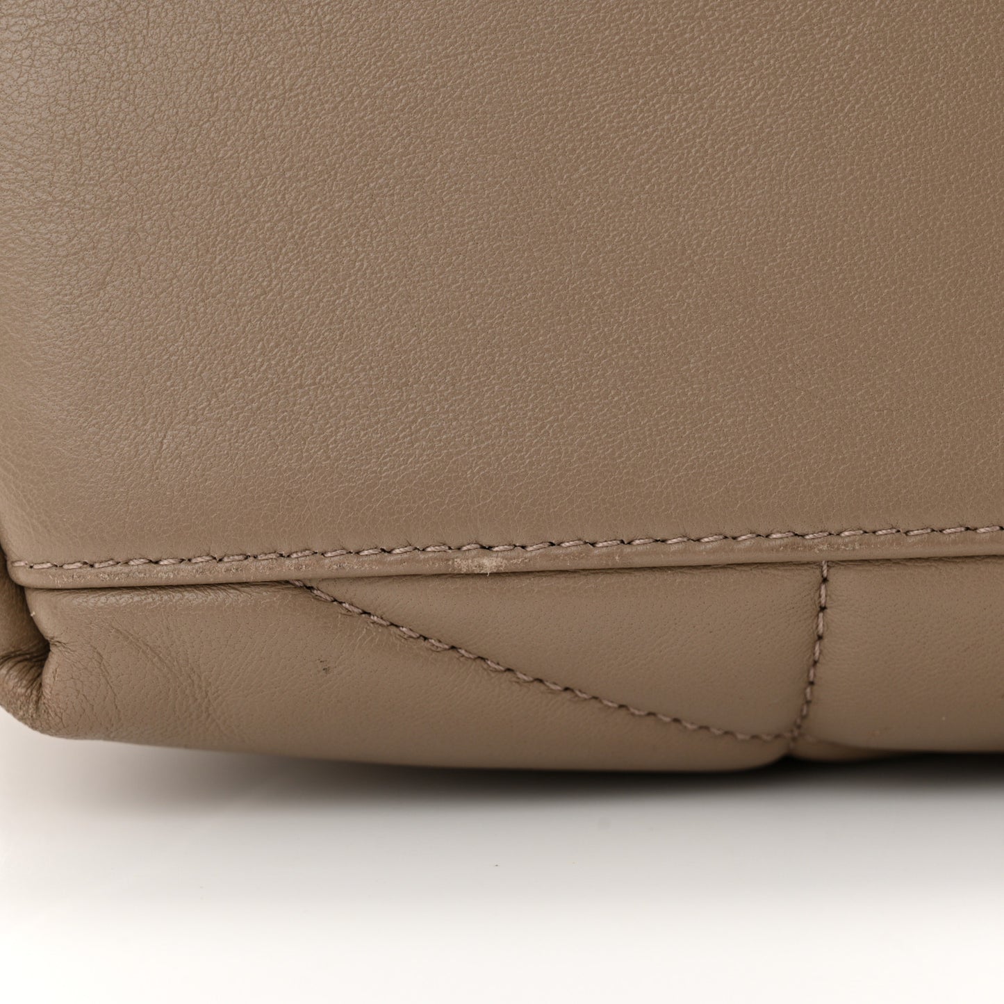 Lambskin Quilted Medium Loulou Puffer Monogram Chain Satchel Dark Beige