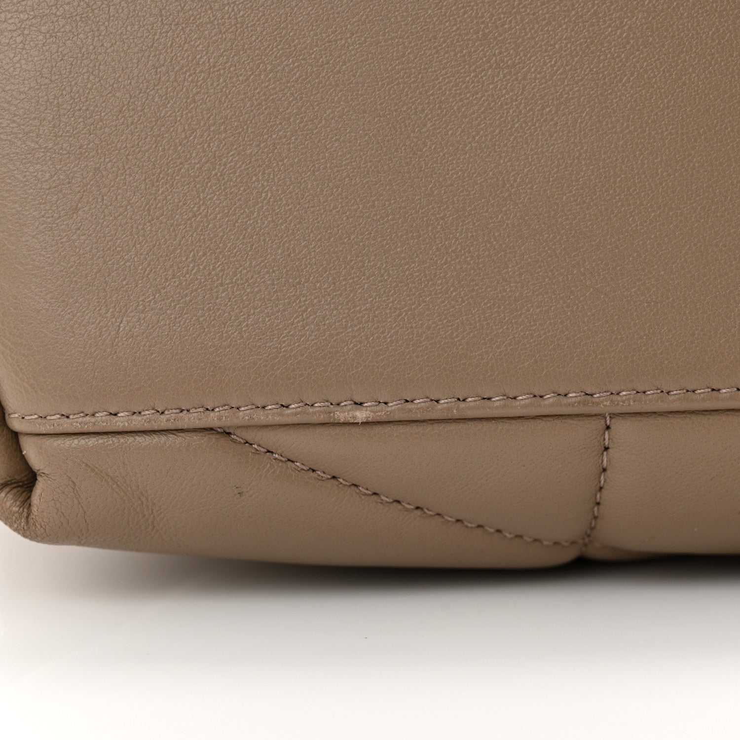 Saint Laurent Lambskin Quilted Medium Loulou Puffer Monogram Chain Satchel Dark Beige 12 of 12