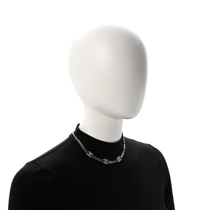 Chanel Crystal Chain CC Link Choker Gold Silver 2 of 6