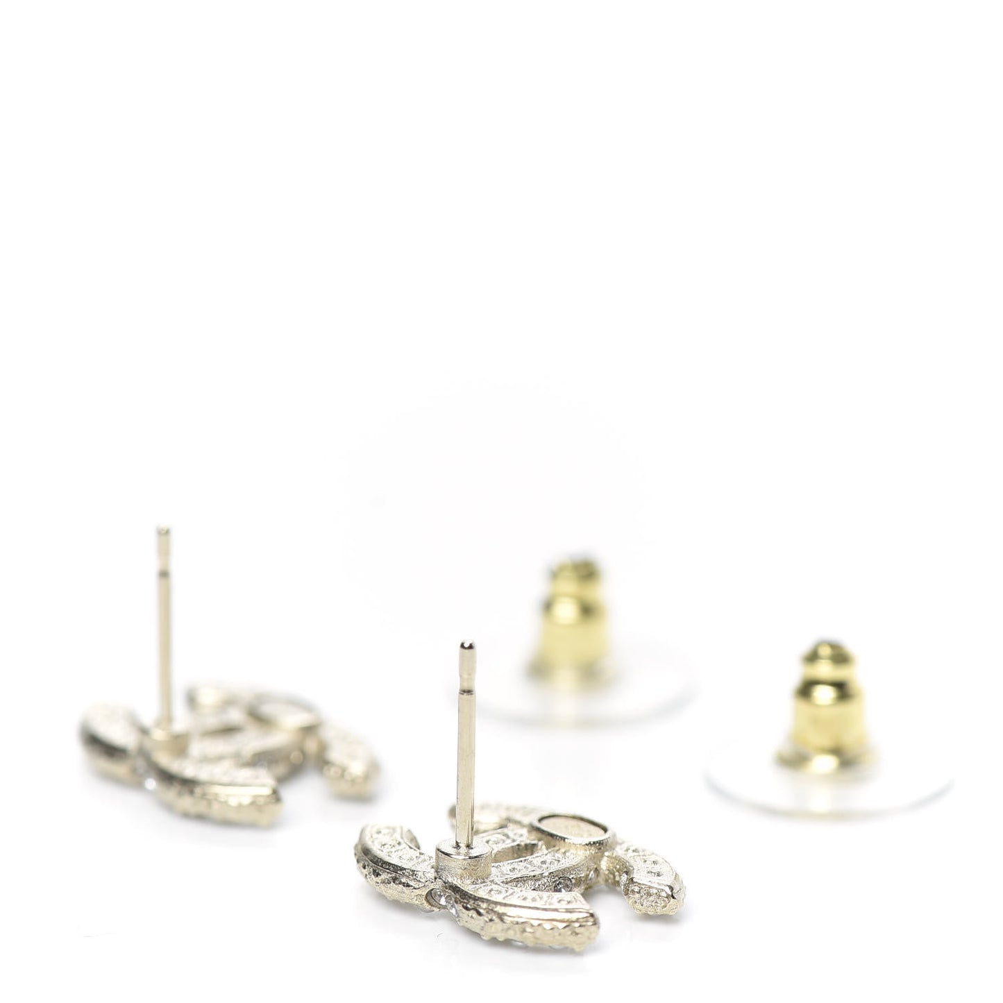 Crystal Pearl CC Earrings Gold
