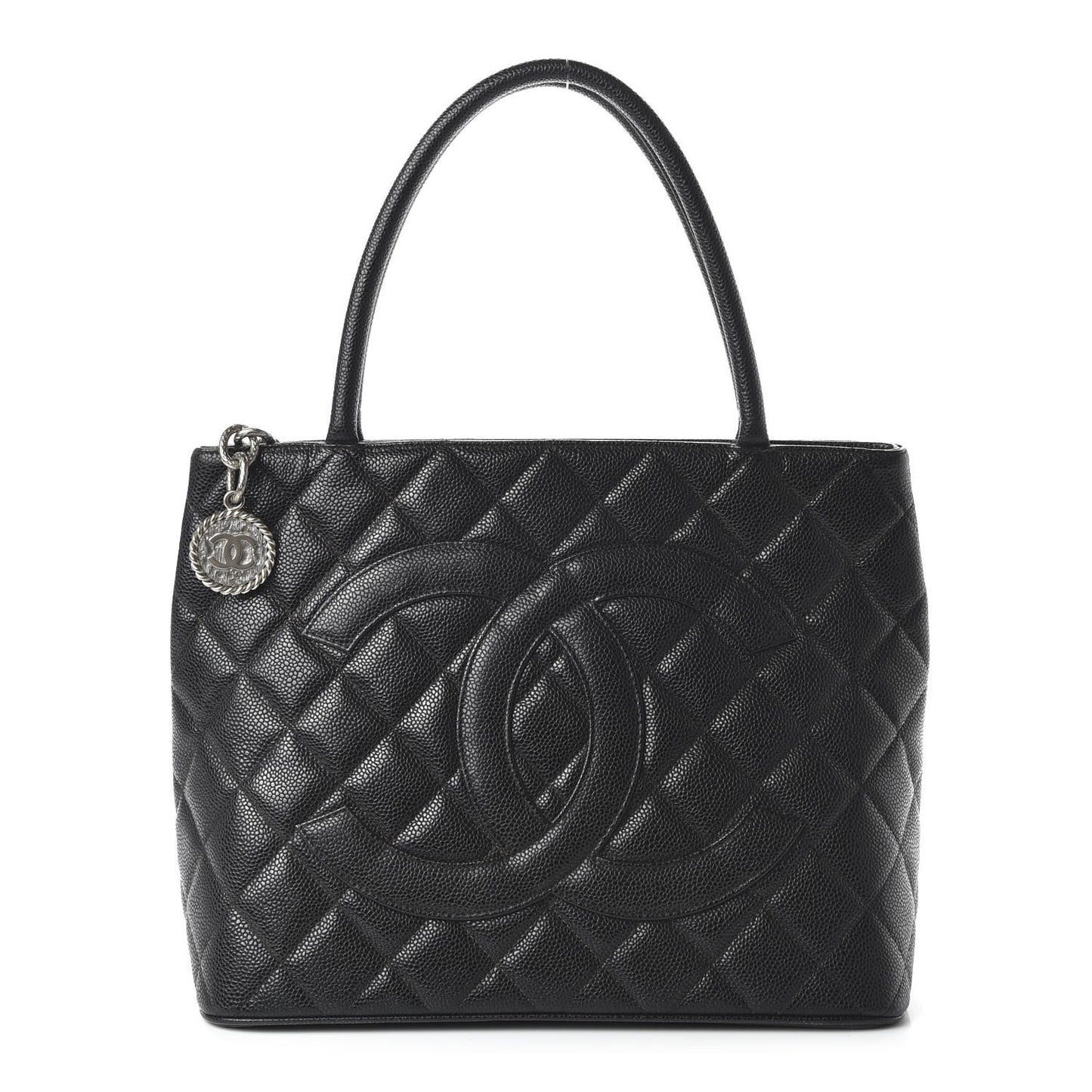 Caviar Quilted Medallion Tote Black