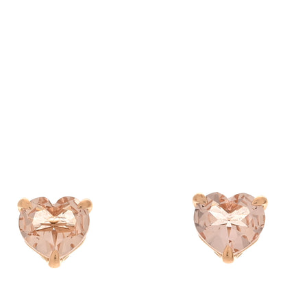 David Yurman 18K Rose Gold Morganite Heart Stud Earrings 1 of 4