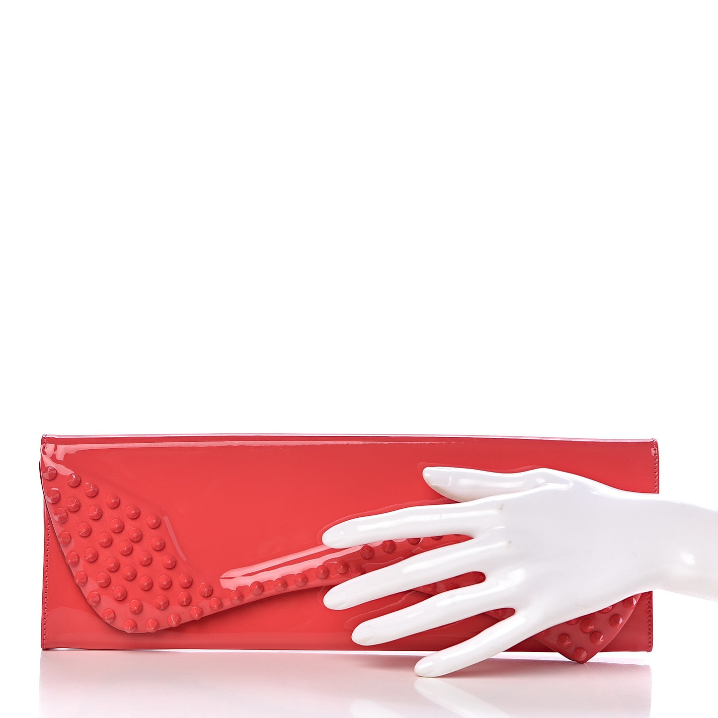 Patent Spikes Pigalle Clutch Framboisine