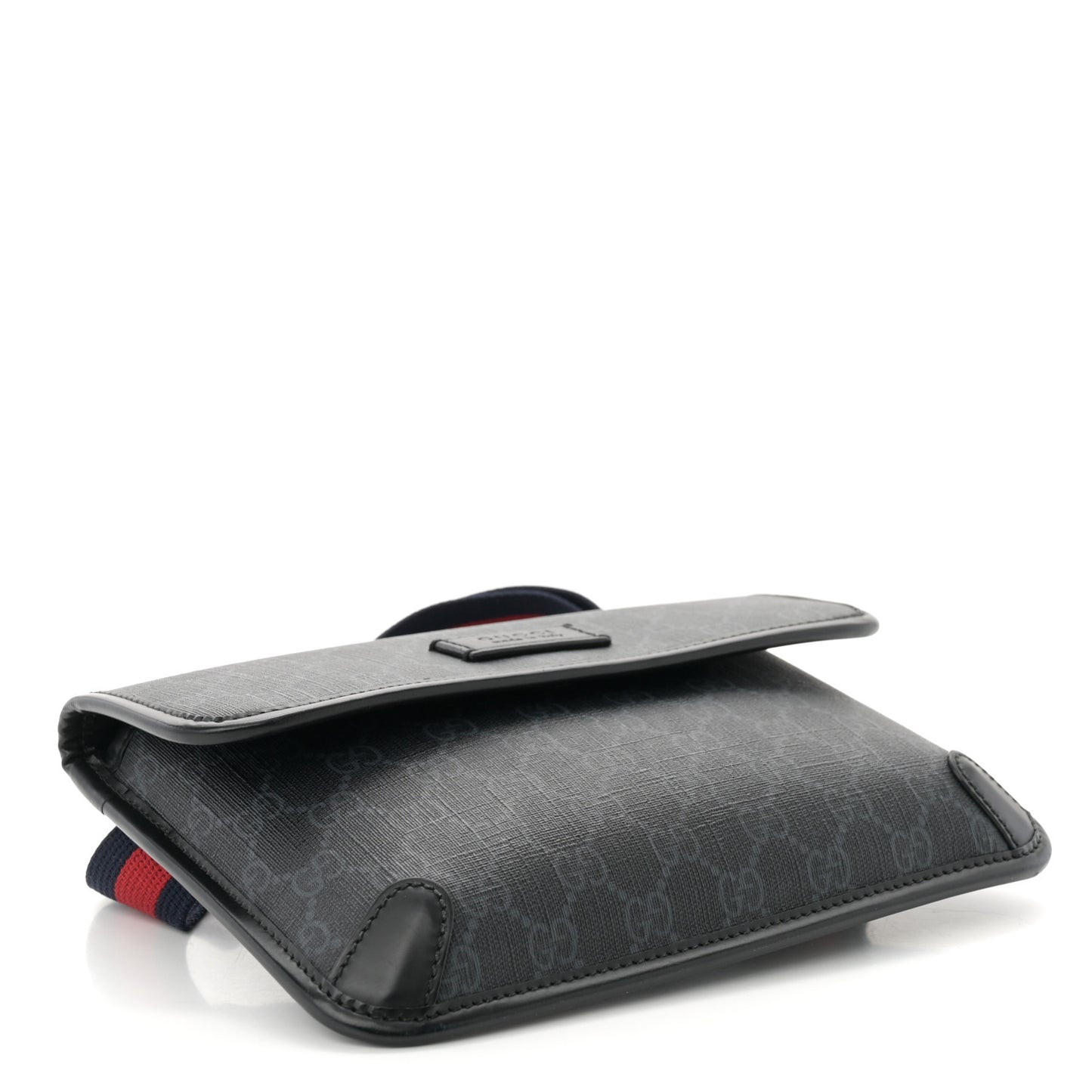 GG Supreme Monogram Web Slim Belt Bag Black Grey