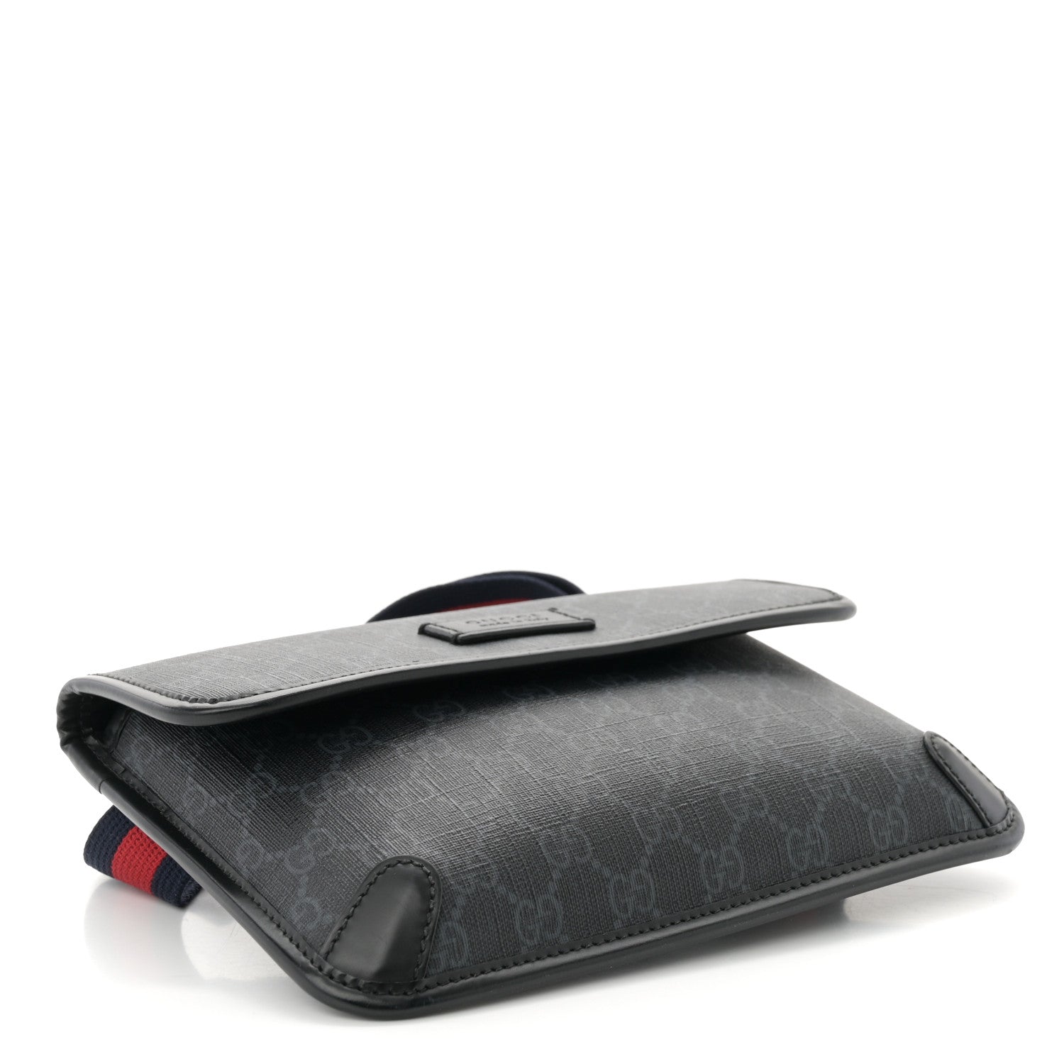 Gucci GG Supreme Monogram Web Slim Belt Bag Black Grey 4 of 10