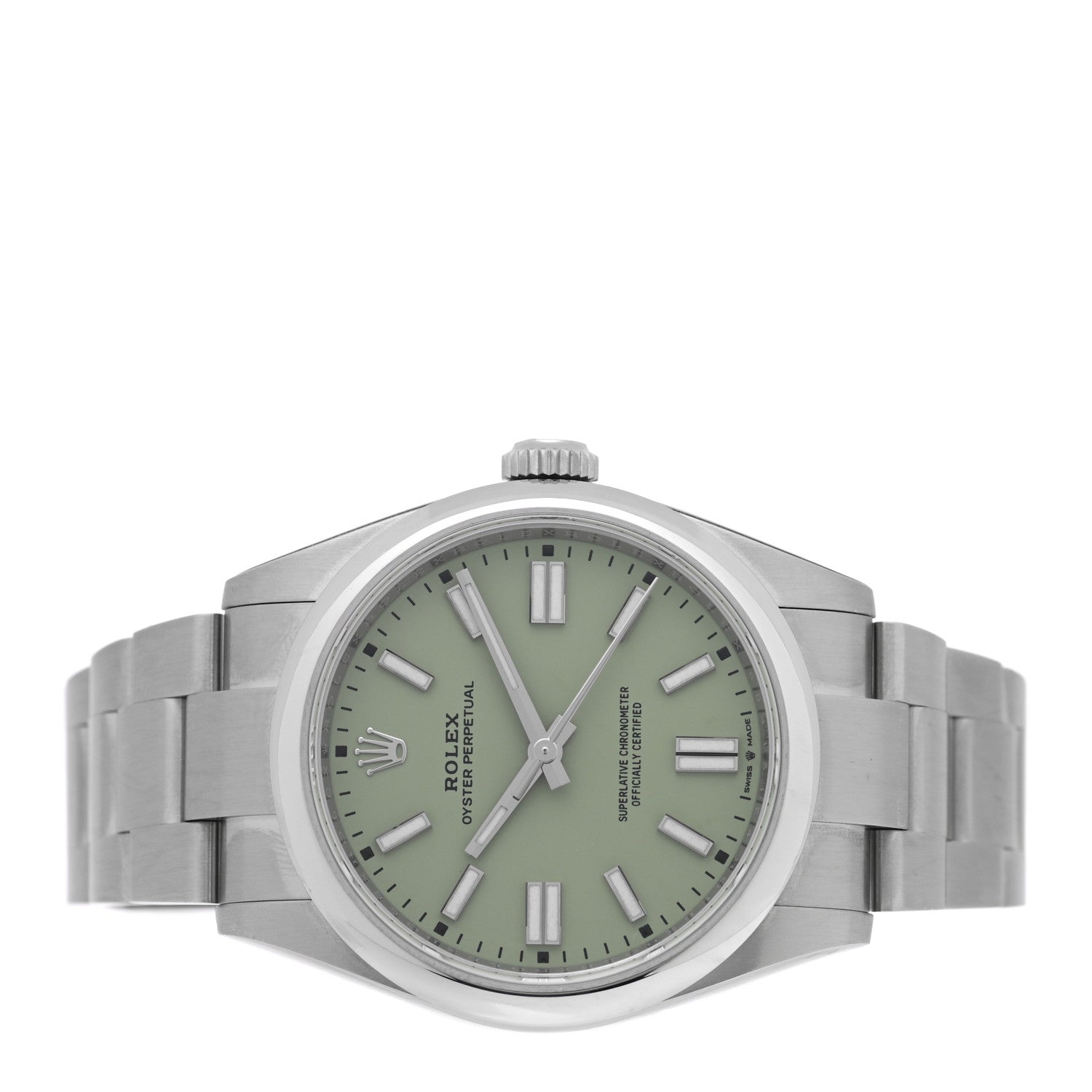 Rolex Stainless Steel 41mm Oyster Perpetual Watch Pistachio 134300 2 of 5