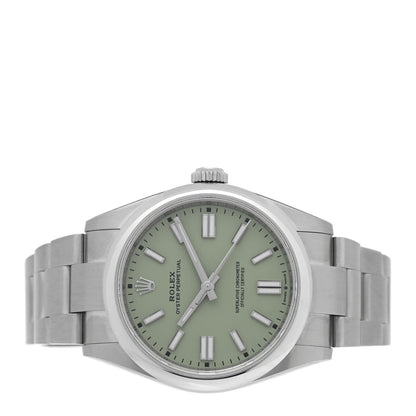 Rolex Stainless Steel 41mm Oyster Perpetual Watch Pistachio 134300 2 of 5