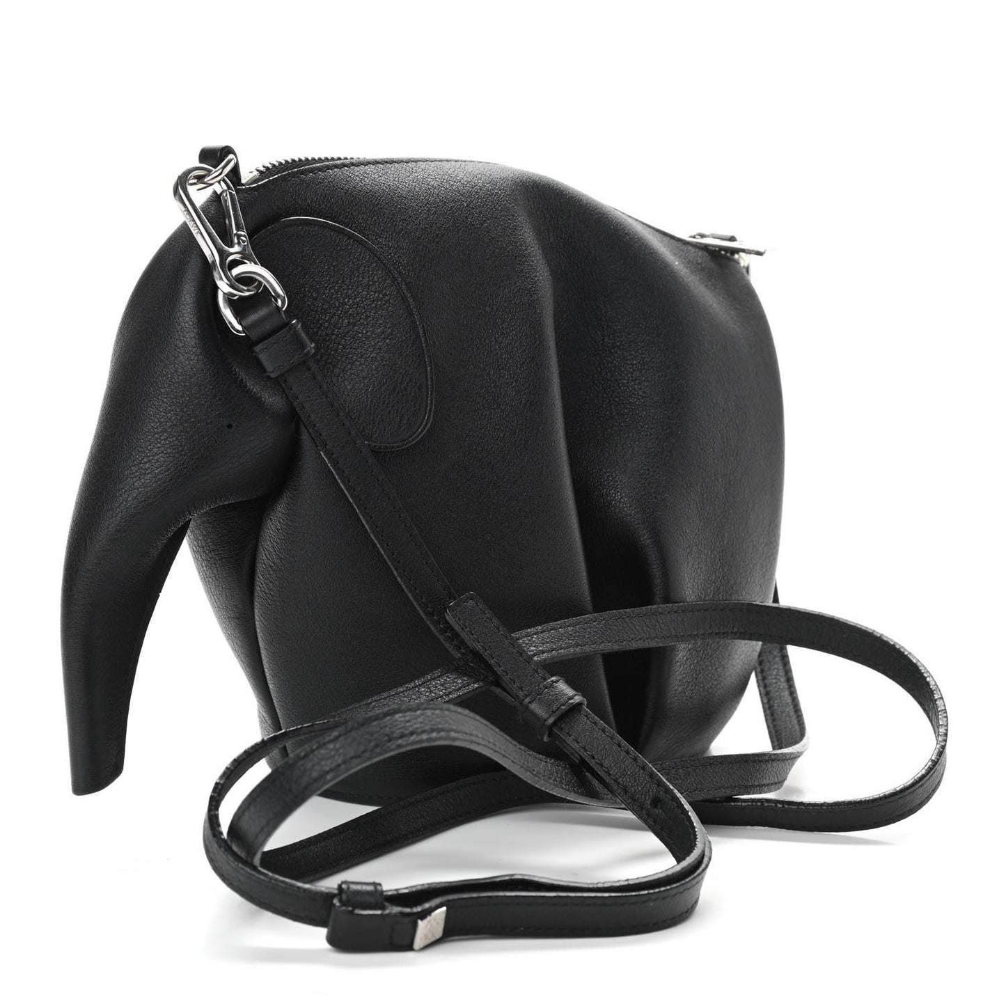 Calfskin Mini Elephant Crossbody Bag Black