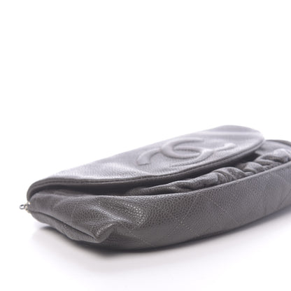 Chanel Caviar Half Moon Wallet On Chain WOC Grey 9 of 11