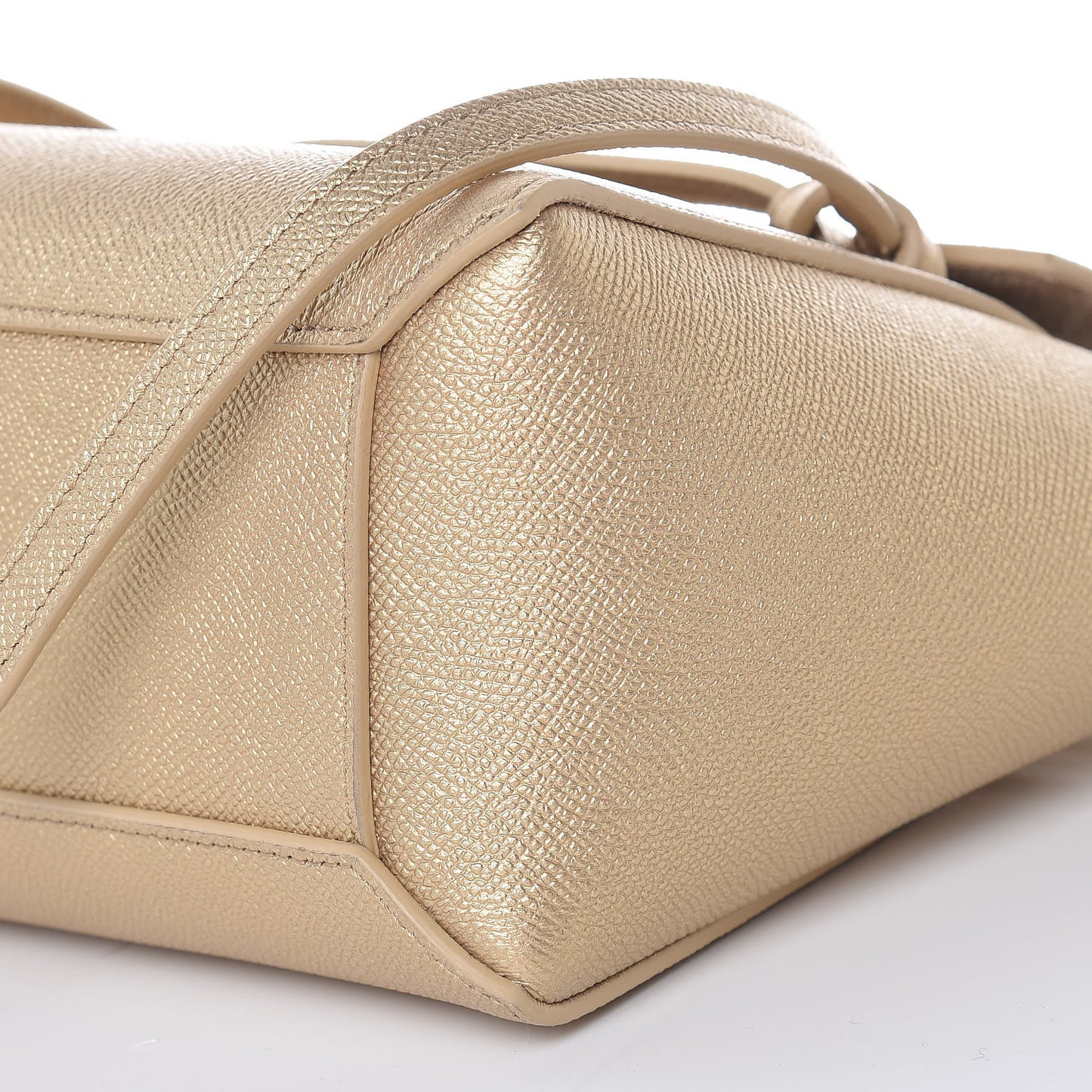 Laminated Calfskin Nano Belt Bag Gold