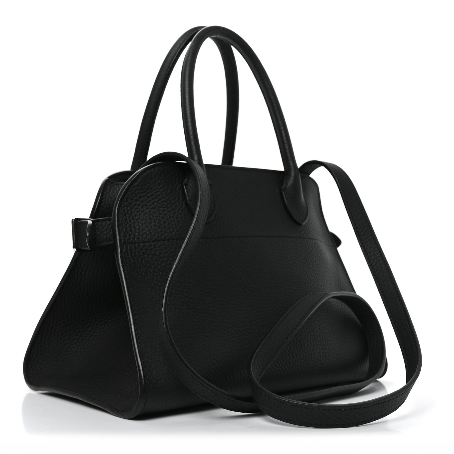 Grained Calfskin Soft Margaux 10 Bag Black