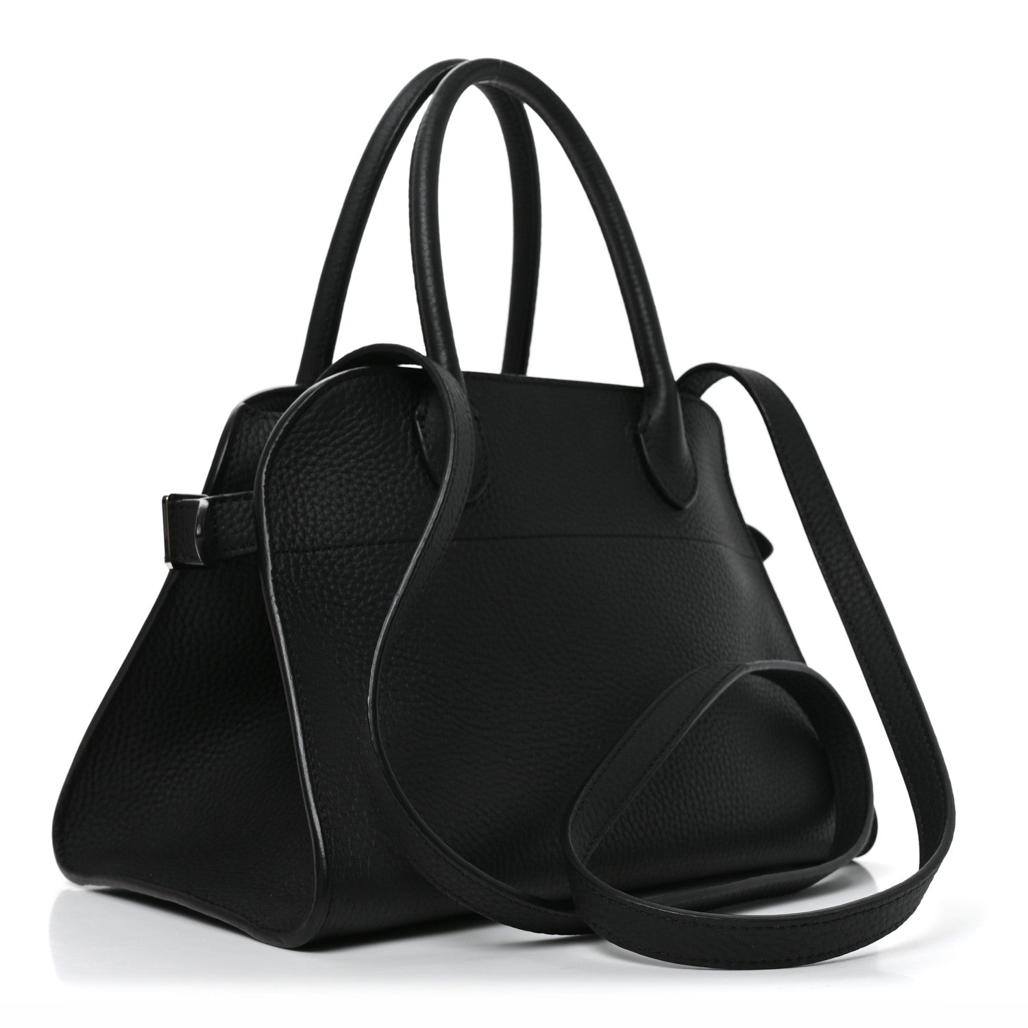 The Row Grained Calfskin Soft Margaux 10 Bag Black 2 of 9
