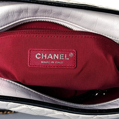 Chanel Aged Calfskin Quilted Medium Gabrielle Hobo Black White 6 of 15