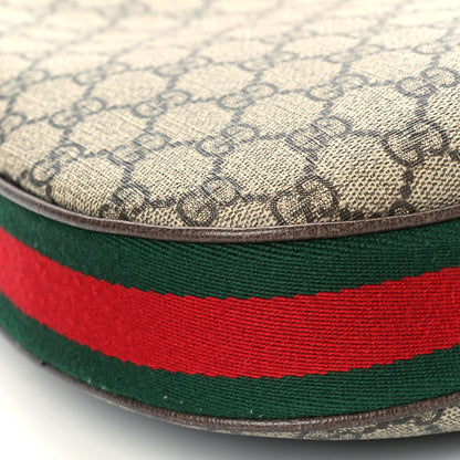 Gucci GG Supreme Monogram Textured Calfskin Web Large Attache Shoulder Bag Beige Ebony New Acero 8 of 9