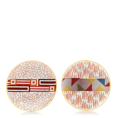 Hermes Porcelain Hippomobile Dessert Plate Set of 2 1 of 11