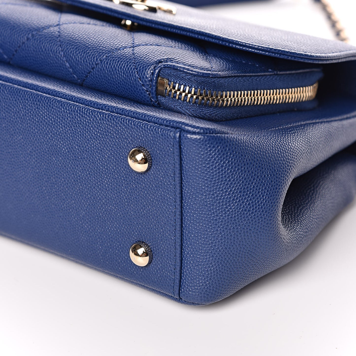 Caviar Quilted Mini Business Affinity Flap Blue