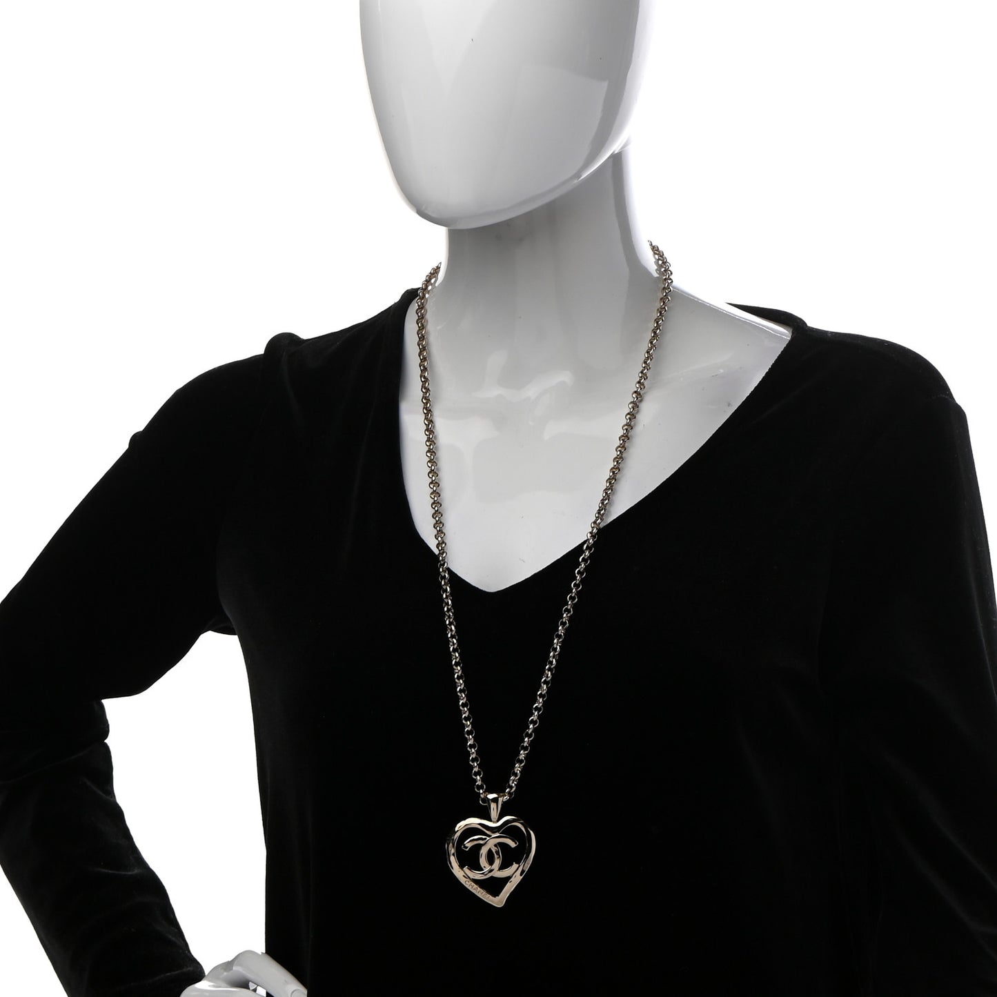 CC Heart Chain Pendant Necklace Gold