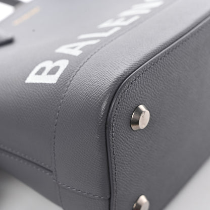 Balenciaga Signature Grained Calfskin Logo S Ville Top Handle Bag Gris Perle Fonce White 9 of 12