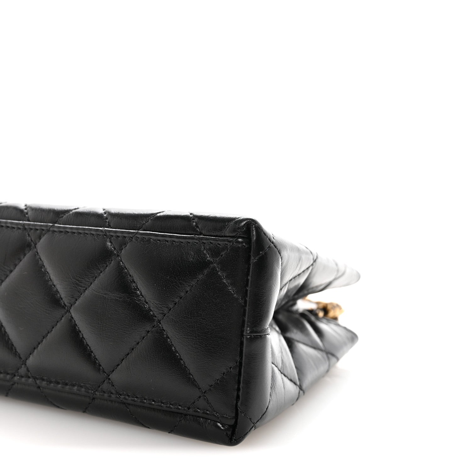 Chanel Shiny Aged Calfskin Quilted Nano Kelly Shopper Black 10 of 11