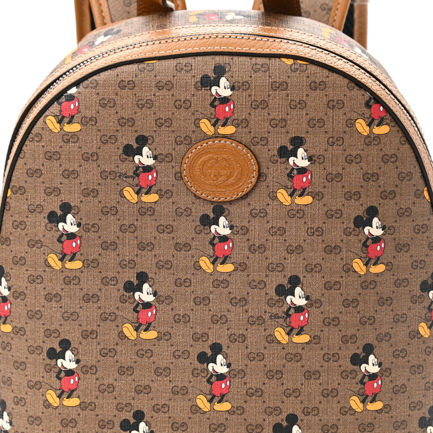 Gucci X DISNEY Mini Vintage GG Supreme Monogram Mickey Mouse Small Dome Backpack Beige Vintage Sun Oil 15 of 20