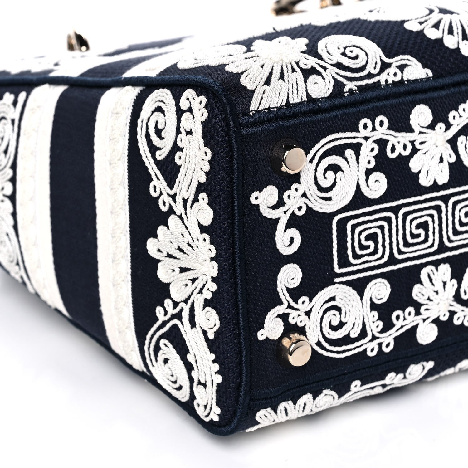 Christian Dior Embroidered Cornely Medium Lady D-Lite Blue White 9 of 14