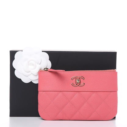 Chanel Caviar Quilted Small Vintage Mademoiselle Cosmetic Case Pink 8 of 8