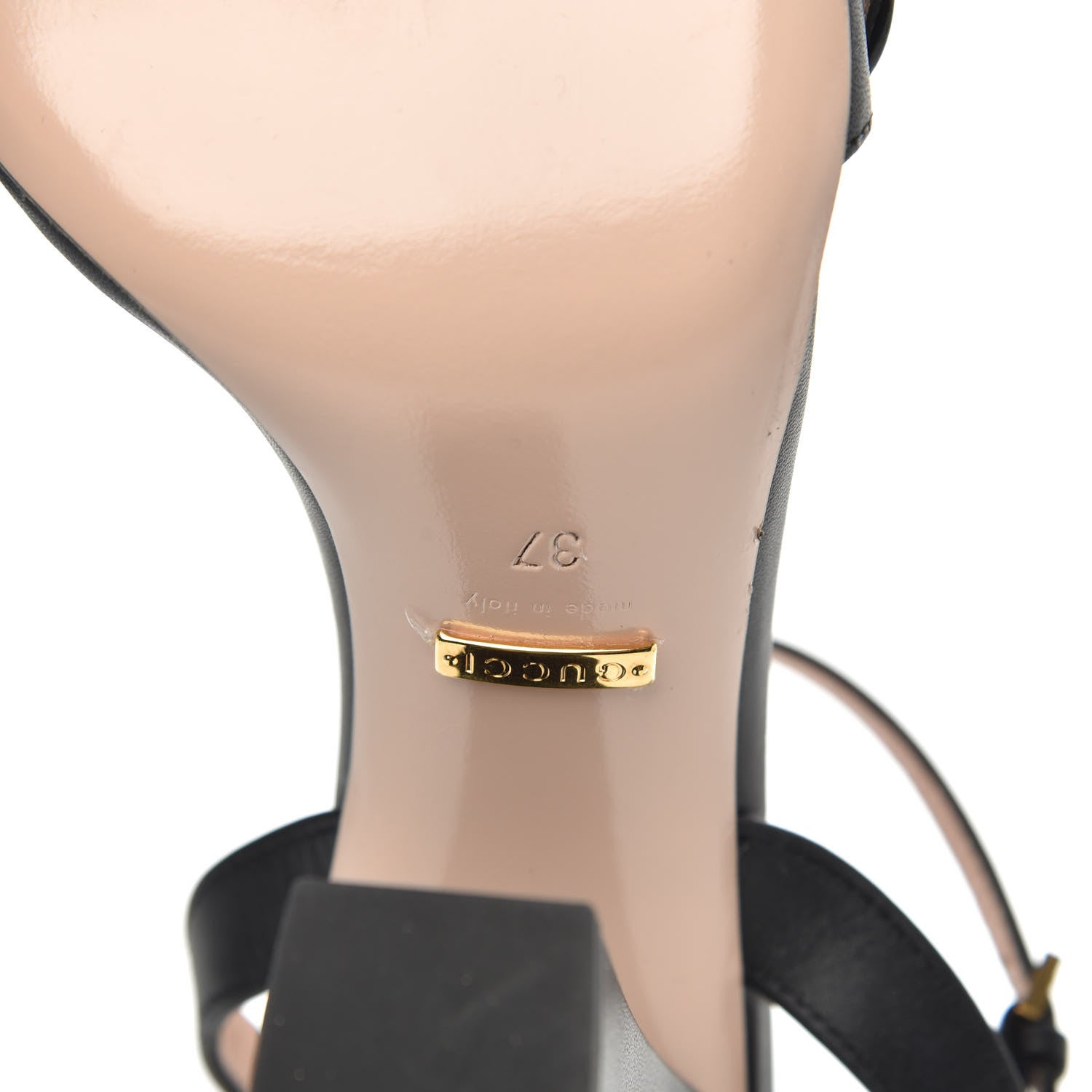 Gucci Lifford Calfskin GG Marmont Ankle Wrap 105mm Sandals 37 Black 7 of 8