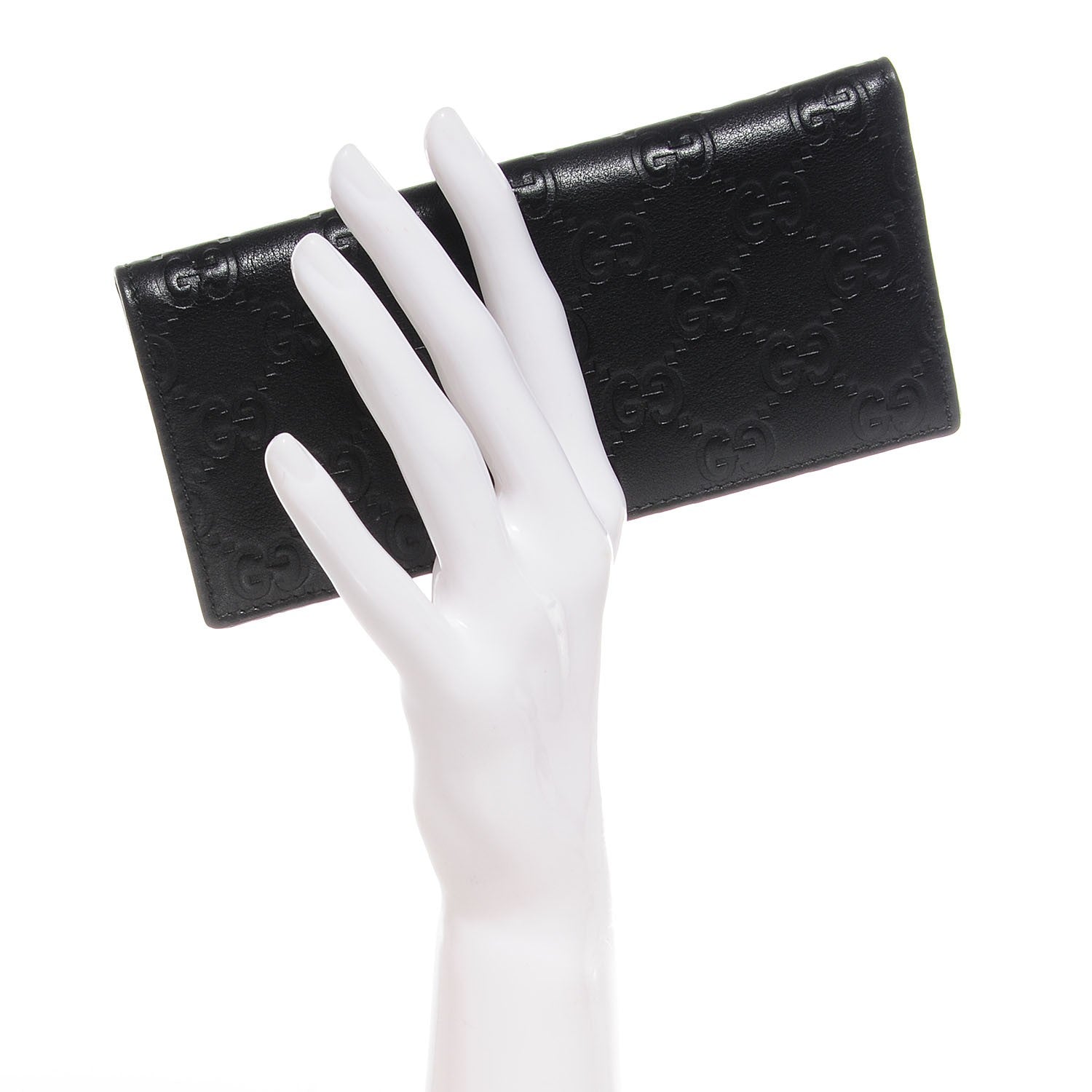 Gucci Guccissima Checkbook Cover Black 2 of 8