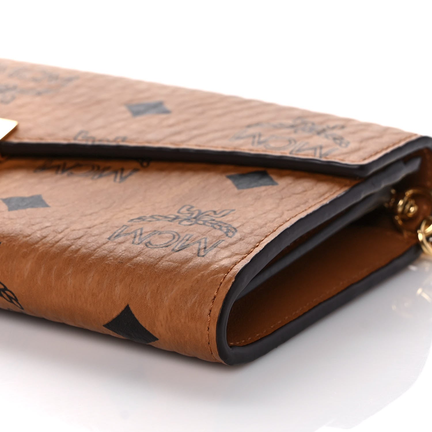 MCM Visetos Large Patricia Chain Wallet Cognac 7 of 8