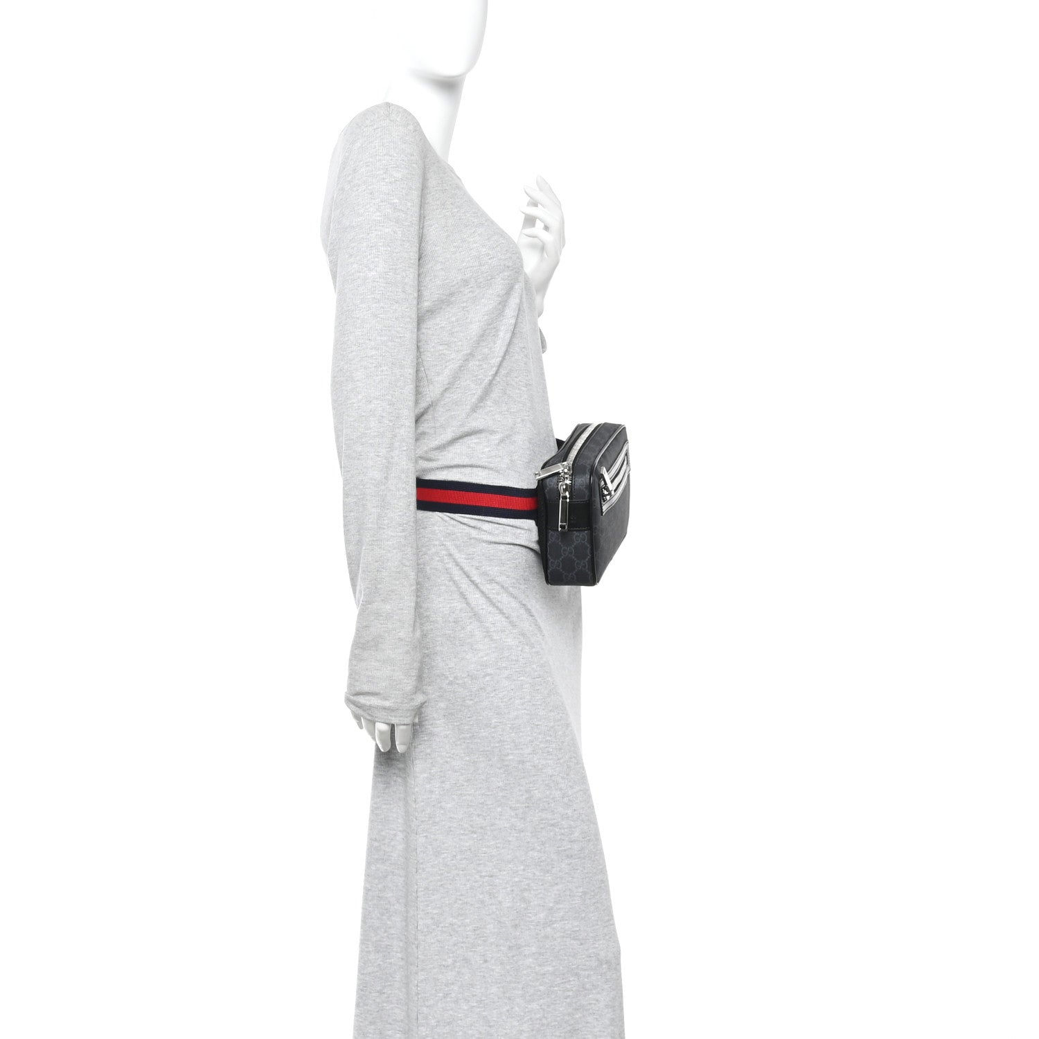 Gucci Soft GG Supreme Monogram Web Belt Bag Black Grey 2 of 10