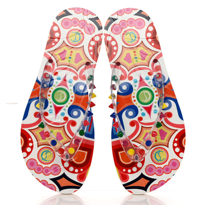 Christian Louboutin Rubber Spike Bengale Loubi Donna Flip Flop 40 White Multicolor 5 of 13