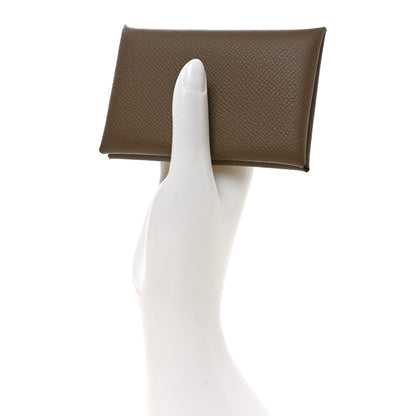 Hermes Epsom Calvi Card Case Etoupe 4 of 16
