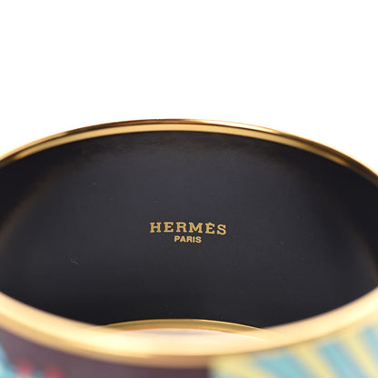 Hermes Enamel Printed Qu' Importe Le Falcon Extra Wide Bracelet 70 4 of 4